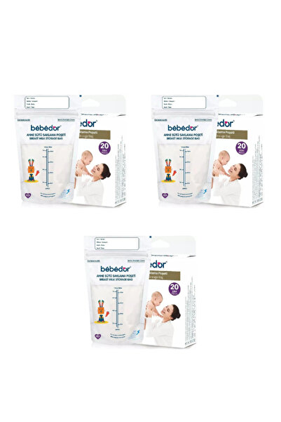 Bebedor Breast Milk Storage Bag 200 ml 20Pcs (3 Boxes)