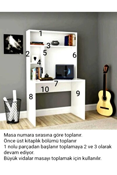Hürrem Kitaplıklı Çalışma Masası Bilgisayar Masası
