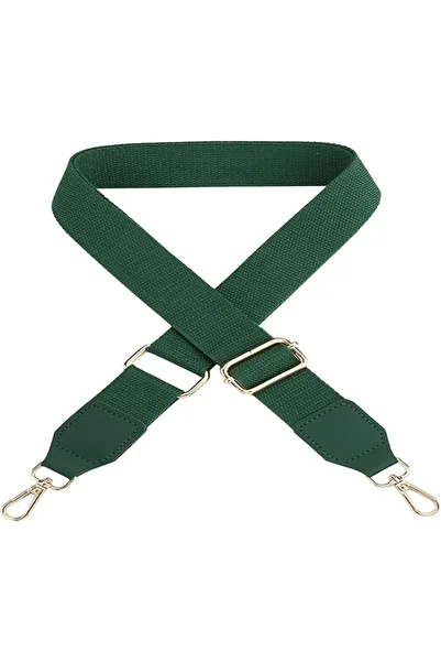 KEUNGSHEK Adjustable shoulder strap for bag, nylon/metal, green/silver, 75-145 x 3.8 cm