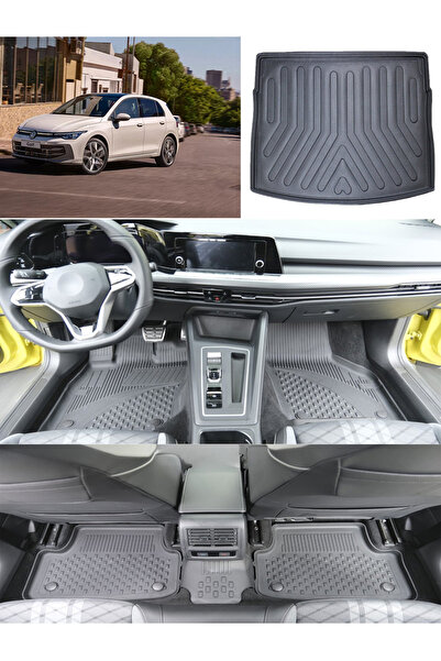 Sahler Volkswagen Golf 8 Otomatik 2021 ve Sonrası 4.5D Paspas Rizline 3D ÜST ...