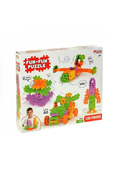 hak-iş oyuncak Dede Fun Fun Puzzle 128 Piece Colorful Building Lego and Design Toy Set