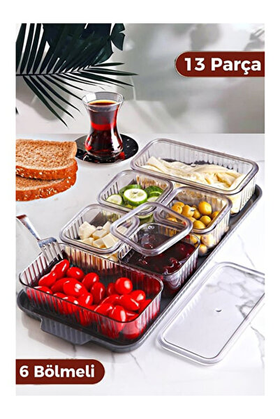 SAFİR KAPAKLI KAHVALTILIK SUNUM TEPSİLİ 6 parça