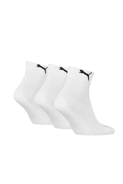 Puma Unisex Quartersocken, 3er Pack - Cushioned Quarter 3P, Logo, einfarbig