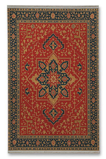 Rugs Modern Halı MOSSO Κόκκινο θεματικό παραδοσιακό μοτίβο με έθνικ σχέδια, v...
