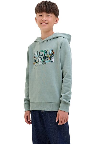 Jack & Jones Hanorac JACK & JONES Geplas Sweat Hood JNR - 12279602-Iceberg Green