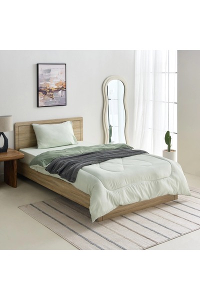 Home Box Derby 2-Piece Reversible Microfiber Single Comforter Set - 135x220 cm