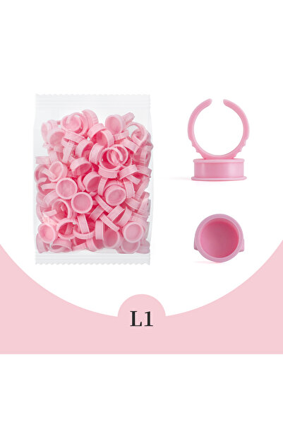 choice2 PinkL1 GLAMLASH 100 قطعة/حقيبة غراء تمديد الرموش للاستخدام مرة واحدة وحلقة وكوب حامل صبغة الوشم