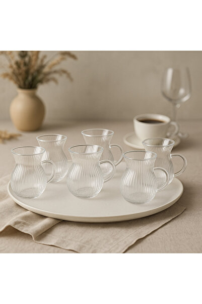 Kitchen Line Heat Resistant Striped Model Enjoy Ala Glass Cup Set Set of 6