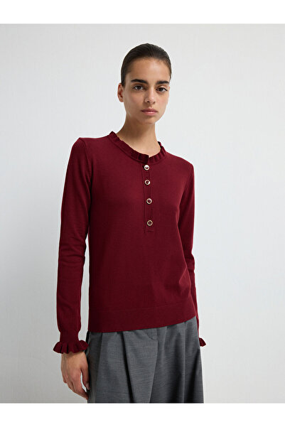 adL Uzun Kollu Patlı Triko Kazak