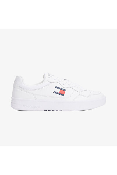Tommy Hilfiger Jeans Cupsole Leder Herren Weiß Turnschuhe