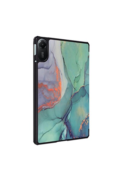 SKYDDAR INNOVATION Θήκη tablet για Xiaomi Redmi Pad 2, με υποστήριξη πολλαπλών γωνιών, FoldPro, πράσινη ώρα, αυτοκόλλητο σετ