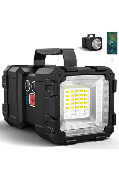 Elindor Lanternă multifuncțională reîncărcabilă, 10.000 mAh, baterie externă,...