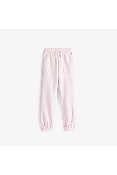 Tommy Hilfiger Textured Logo Çocuk Pembe Eşofman Altı