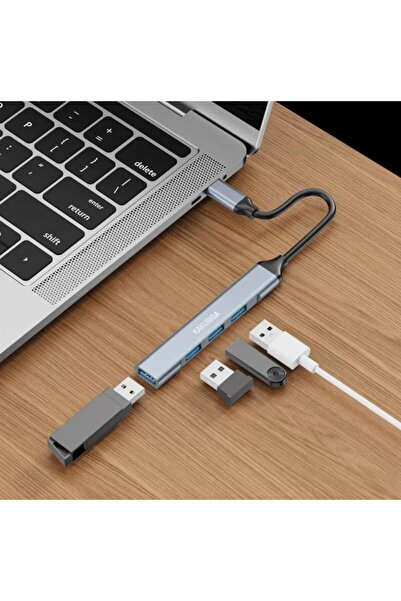 REDz Accessories Διανομέας USB-C 4 σε 1, KSC-752, 1x USB 3.0 + 3x USB 2.0, μεταφορά 5Gbps, συμπαγής και φορητός
