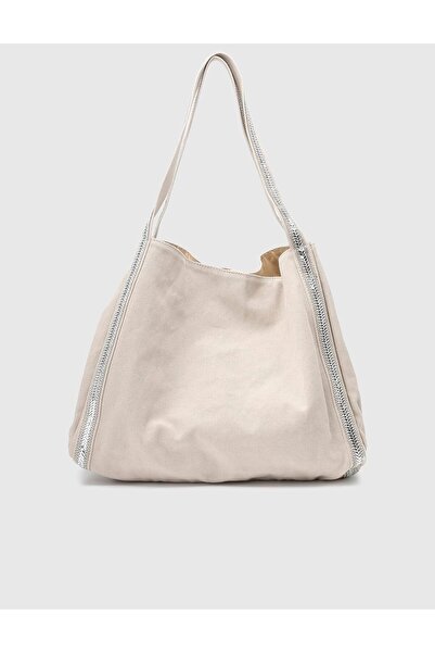 İLVİ Carla Bej Kanvas Kadın Omuz Çantası