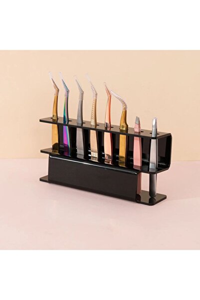 Choice1 رف تخزين ملقط الرموش الأسود قطعة واحدة، حامل ملقط، حامل منظم حامل وشم الأظافر