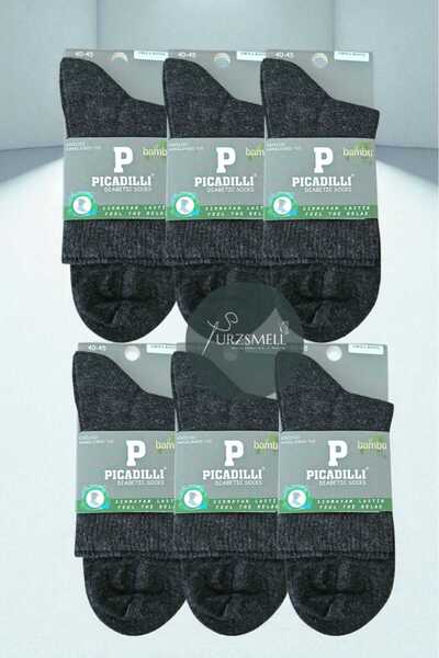 urzsmell Men's Candy Socks Seamless Half Socks Non-Squeezing Rubber Socks Set of 6 Anthracite