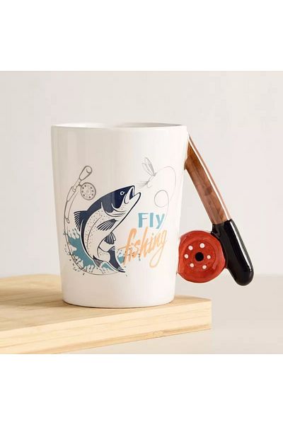 Home Box Cypher Ceramic Fishing Decal Mug - 350 ml