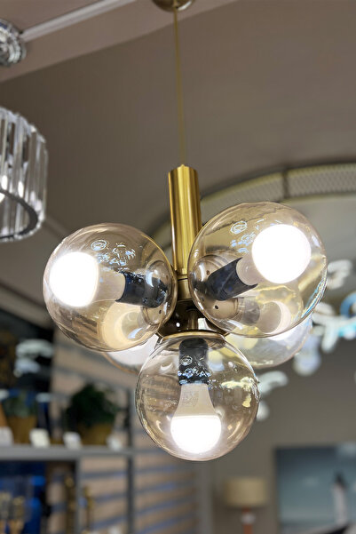 MINIMAL ETICARET VE BILGI TEKNOLOJILERI Globe Golden ONE Honey Yellow Cam Avize