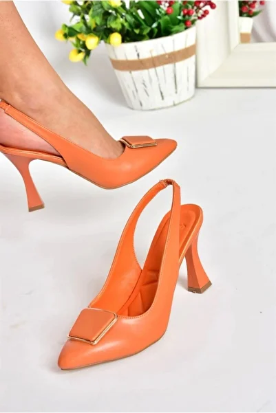 meSga butik Pıert Orange Skin Heeled Shoes