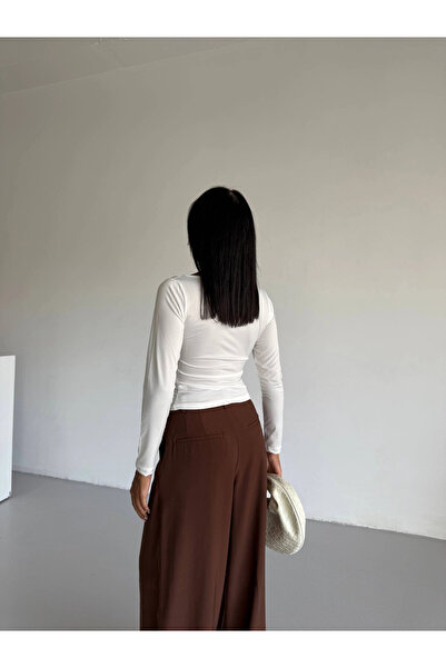 hazelin Bluză Sany albă cu mânecă lungă pentru femei HZL25S-FRY123351