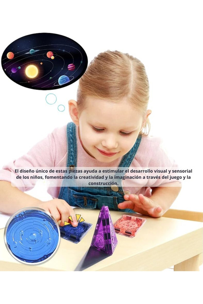 OEM Set de construcție 3D, 56 de elemente magnetice, design multifuncțional, culori inspirate din galaxii