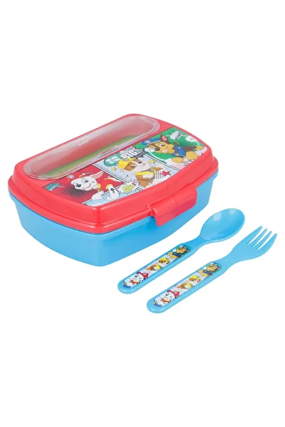 PAW PATROL Sandwich box, with cutlery, Red, Paw Patrol