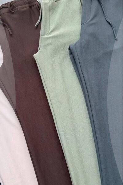 NO 601 Men's Çağla Green Crepe Fabric Buttoned Double Leg Fabric Jogger Pantalon