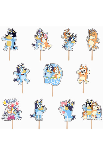 Bita Decorations Cupcake/cake accessory set, 13 pcs, Bluey and Bingo theme, Photo Paper Glossy
