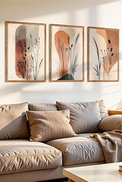 Zevahir Mobilya Dekorasyon Set de pictură MDF cu aspect de cadru din lemn, 3 ...