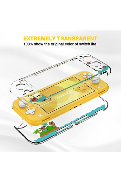 erorex Protective Case Switch Lite Clear Hard Case Cover Split Design Shockproof Anti Scratch Shell