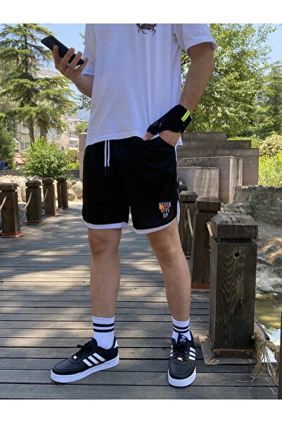 Relax family xf Erkek Siyah Basketbol Futbol Şort Fitness Spor Egzersiz Koşu Bermuda