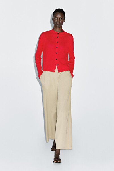 Massimo Dutti Dik yaka yün ve keten hırka