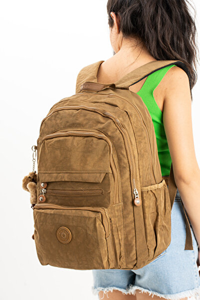 H&D COLLECTİON Mega Boy Ultra Light Multi-Pocket Waterproof Backpack Unisex with Monkey Keychain Gift