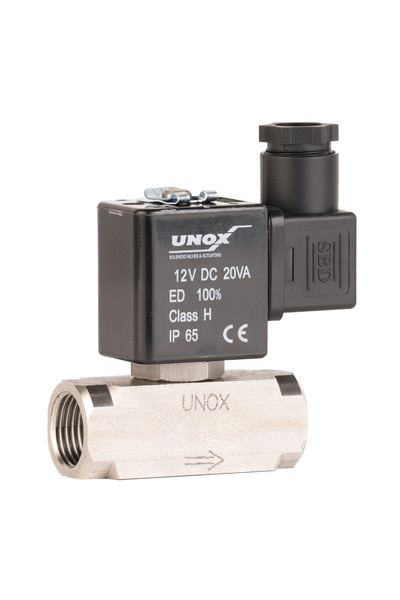 Unox 12V Dc Paslanmaz Genel Maksat Solenoid Valf Normalde Kapalı 1/4" (0,5-16...