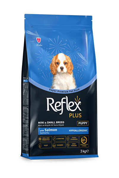 Reflex Küçük ve Mini Irk Yavru Köpekler İçin Somonlu Kuru Mama - 3 Kg
