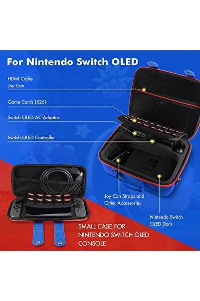 erorex حقيبة حمل لجهاز Nintendo Switch OLED لطيف فاخر واقٍ صلب حقيبة حمل لجهاز Nintendo Switch OLED