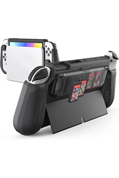 erorex حافظة قابلة للتركيب متوافقة مع جهاز نينتندو سويتش أوليد موديل 2021، حامل بطاقات ألعاب بتصميم قلاب مريح