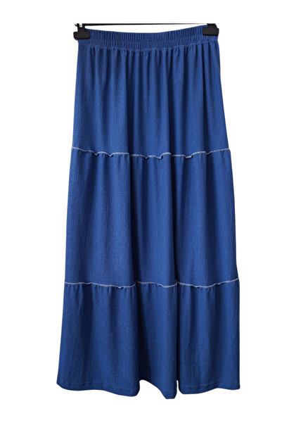 CHİCBYROSE Kat Kat Bürümcük Etek – Mavi | Rahat ve Şık Tasarım