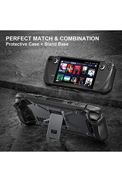 erorex Full Protective Shockproof Case Steam Deck Back Shell Case Cover Compatible Steam Deck Kicstand +