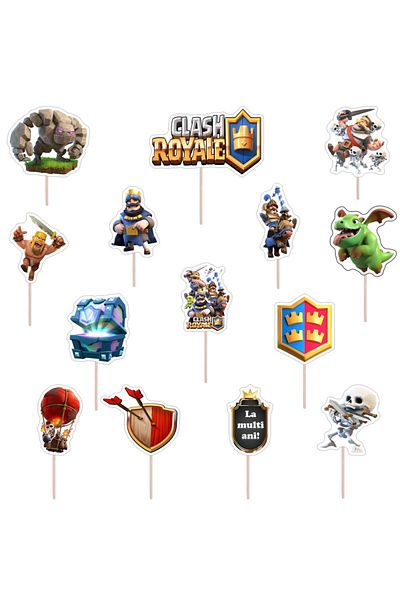 Bita Decorations Cupcake/cake accessories set, 13 pcs, Clash Royale theme, Photo Paper Glossy
