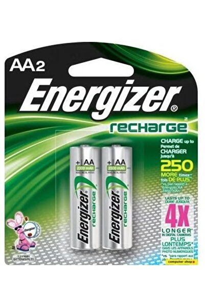 Energizer بطاريتان AA قابلتان لإعادة الشحن متعددتا الألوان