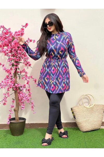 SWAN.AE Burkini, Random, 3 pieces, tunic, Pants, turbo, Lycra