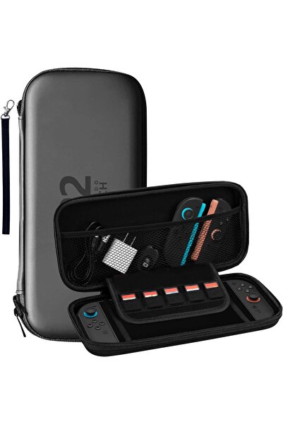 erorex حقيبة حمل لجهاز نينتندو سويتش 2، حقيبة سفر فاخرة من مادة إيفا فائقة النحافة، تحتوي على 5 خراطيش ألعاب وشاشة