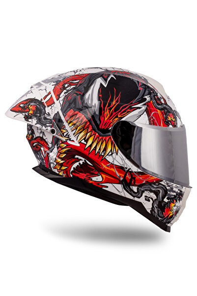 NENKİ Encore Symbioth Siyah-Kırmızı-Mavi Kask