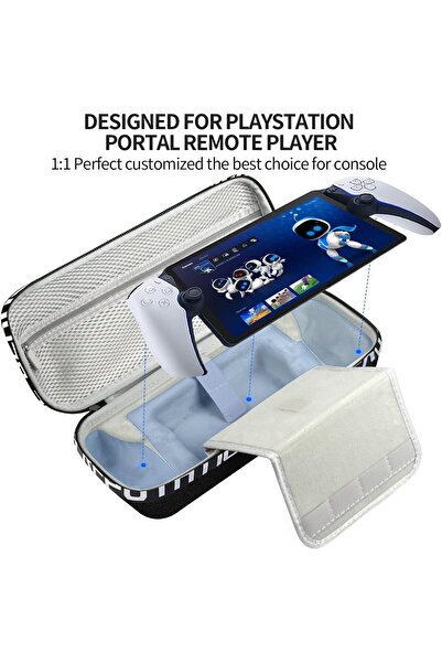 erorex حافظة سفر صلبة مقاومة للماء متوافقة مع جهاز بلاي ستيشن بورتال بسعة كبيرة لجهاز بلاي ستيشن 5 بورتال