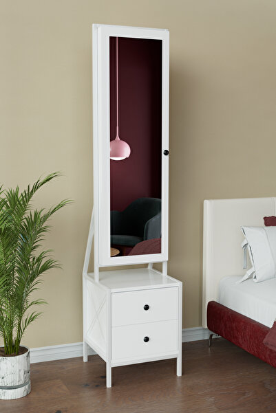 Hediyeler Kapında White Takı Ve Aksesuar Dolabı Çok Amaçli Dolap Beyaz metal