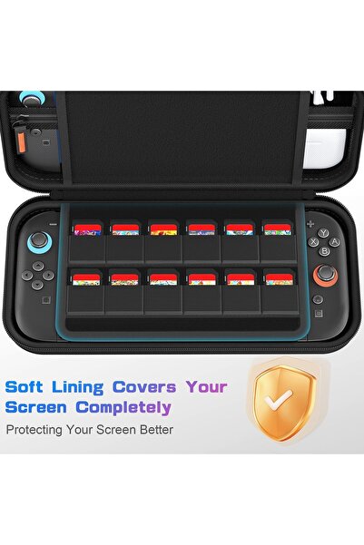 erorex حقيبة حمل سويتش متوافقة مع نينتندو سويتش 2، 24 خرطوشة ألعاب، غلاف صلب واقٍ للسفر