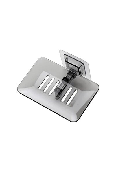 Choice Black 1PC Transparent Drain Soap Holder No Punch Paste Wall Mounted Sh...