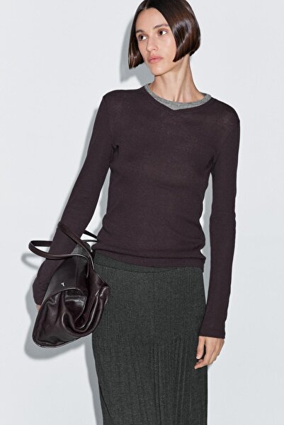 Massimo Dutti Pilili triko midi etek